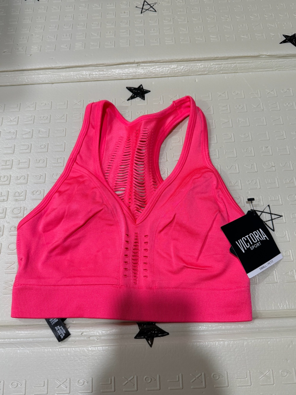 PINK Victoria's Secret Neon Pink Racerback Seamless Sports Bra